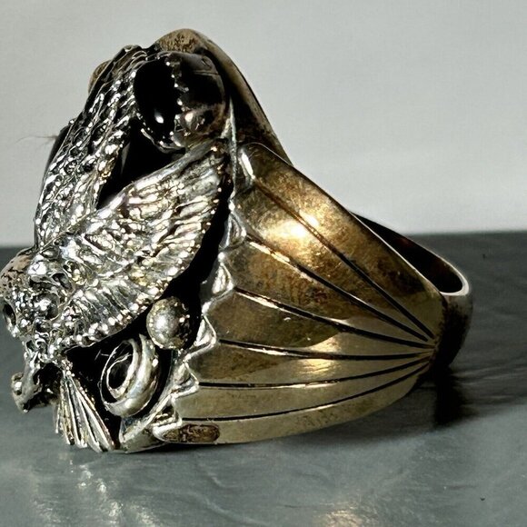Cody Hunter CH Eagle Black Onyx Navajo NOS Sterling Mens Ring Sz 11 - Picture 10 of 12